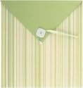 Scrapbook Photo Album PISTACHIO STRIPE 12x12 Post-Bound By NCL / Heartland. Fabric Cover. 10 Top-loading Page Protectors W/heavy Insert Sheets. Button & Ribbon Envelope Type Closure.