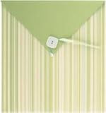 Scrapbook Photo Album PISTACHIO STRIPE 12x12 Post-Bound By NCL / Heartland. Fabric Cover. 10 Top-loading Page Protectors W/heavy Insert Sheets. Button & Ribbon Envelope Type Closure.