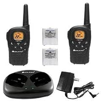 Midland LXT360VP3 22-Channel 22-Mile 2-Way GMRS Radio with Rechargeable Batteries and Dual Desktop Charger (Pair, Black)