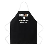 Attitude Apron Meat and Potatoes Apron, Black, One Size Fits Most
