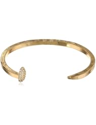 Giles and Brother Skinny Railroad Spike 10k Pave Cuff Bracelet, 4.25"