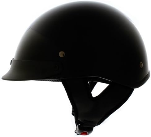 Duke DK-400B-L Glossy Black Motorcycle Half Helmet
