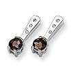 Diamond & Smokey Quartz Sterling Silver Earrings