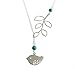 Alloy Sparrow Bird Leaf Turquoise Pendant Necklace, 18.5-Inch