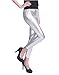 HDE Silver Shiny Leggings for Women Metallic Wet Look Pants