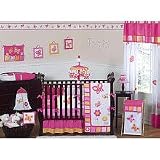 Pink and Orange Butterfly Collection Baby Bedding 9pc Crib Set