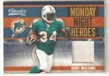 2010 Classics Monday Night Heroes Jerseys #7 Ricky Williams - Miami Dolphins (Piece of Authentic Jersey - Serial #d to 299) (Football Cards)