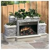 ElectraFlame by Dimplex Rockport 26in Outdoor Electric Fireplace Package with Audio Jack and Mounted