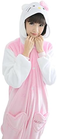 Color Value Unisex Kigurumi Costume Halloween Sleepwear White Hello Kitty XL(70"-74"/178cm-188cm)