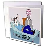 Londons Times Funny Medicine Cartoons - Pink Freud - Greeting Cards-6 Greeting Cards with envelopes