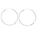 Silver Large Lightweight Hoop Earrings