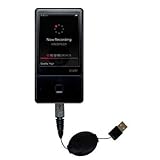 IMAGE OF Retractable USB Cable for the iRiver E100 with Power Hot Sync and Charge capabilities - uses Gomadic TipExchange Technology