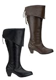Knee-High Pirate Boots With 2 1/2 Inch Block Heel.