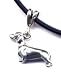 Sporting Goods : 16" Black Dachsund Necklace Sterling Silver Jewelry