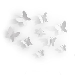 Butterfly Wall  on Amazon Com  Umbra Mariposa Wall Decor  Set Of 9  Home   Kitchen