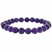 Genuine Amethyst Stone 8mm Bead Beaded Stretch Bracelet
