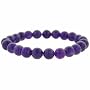 Genuine Amethyst Stone 8mm Bead Beaded Stretch Bracelet