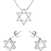 Sterling Silver Star of David Earring and Pendant Set