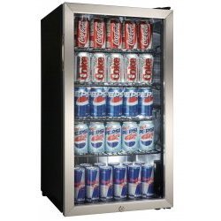 Danby 3.3 Cubic Foot Beverage Fridge - 128 Can - DBC128BLS (Black Stainless) (33H x 20W x... by Danby