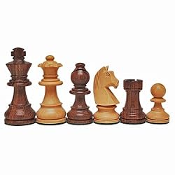 French Staunton Chessmen - Sheesham/Kari Wood - 3" King
