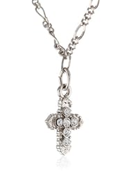 The Vatican Library Collection "Vatican Color Basics" Silver-Tone Crystal Cross Necklace, 16"