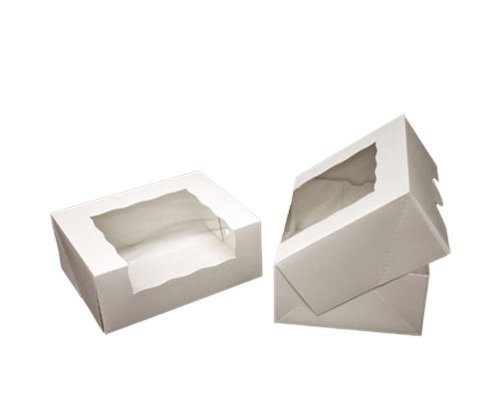 Dress My Cupcake Timesaver Window Cupcake Box with Lid, White, Set of 100