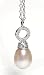 Diamond and Pink Pearl Pendant Necklace, 18K White Gold, 18 Chain (T.w 0.25)