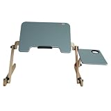 Portable Laptop Table W/ extra board, Eco-friendly Wood, Cyan