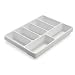TrippNT 50032 White Polystyrene Plastic Drawer Organizer, 7 Compartments, 16.8" Width x 2.4" Height x 12.9" Depth