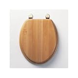 (8070B) Jupiter Solid Beech Toilet Seat - Chrome