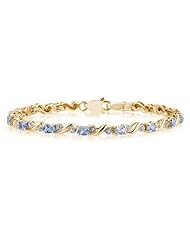 10k Yellow Gold Diamond and Tanzanite Bracelet