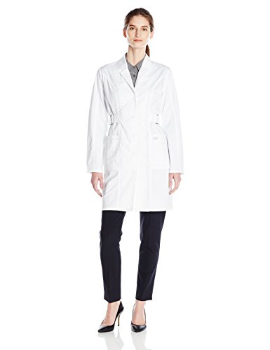 Dickies Women's 36 Inch Jr. Fit Lab Coat, White, X-Small