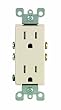 Leviton T5325-T 15 Amp NEMA 5-15R 2 Pole 3-Wire Tamper Resistant Decora Duplex Receptacle, Light Almond