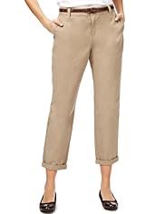 Indigo Collection Pure Cotton Turn Up Hem Chinos with Belt