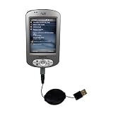 Retractable USB Cable for the Mio Technology P350 with Power Hot Sync and Charge capabilities - Gomadic Brand w/ TipExchange Technology