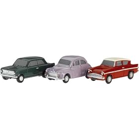 Corgi CR3003 Trackside Vauxhall Viva HA, Morris Minor & Ford Anglia 3 Piece 1:76 Scale Die Cast Car Set