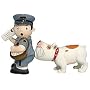 Dog Biting Mailman Kitchen Salt and Pepper Shakers