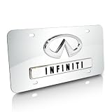 Infiniti Chrome Logo and Name on Chrome Steel License Plate by Infiniti