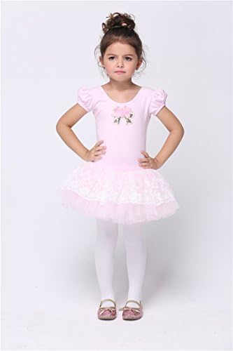 YiCos 2016 Summer Flower Kid Princess Girl Dress Ballet Dancing Party Dress (Size M(42-46in))