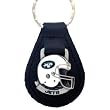 New York Jets Small Fine Leather/Pewter Key Ring - NFL Football Fan Shop Sports Team Merchandise