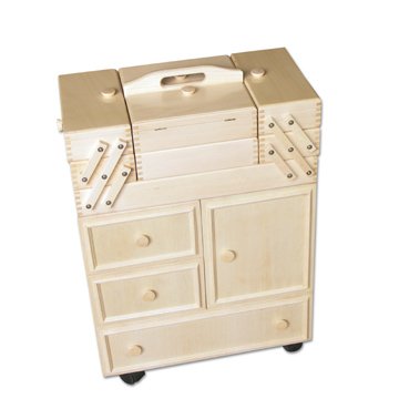 Creativ Discount - Nähschrank Massiv Buchenholz hell, Maße: 50x28x73cm