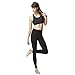 TLC Sport UK Women's Figure Firming Tummy Control Sculpting Compression Standard Waist Yoga Tights Leggings Black
