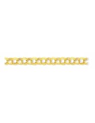 14K Gold Lite 9.5 Triple Link Charm Bracelet 8.25 Inches