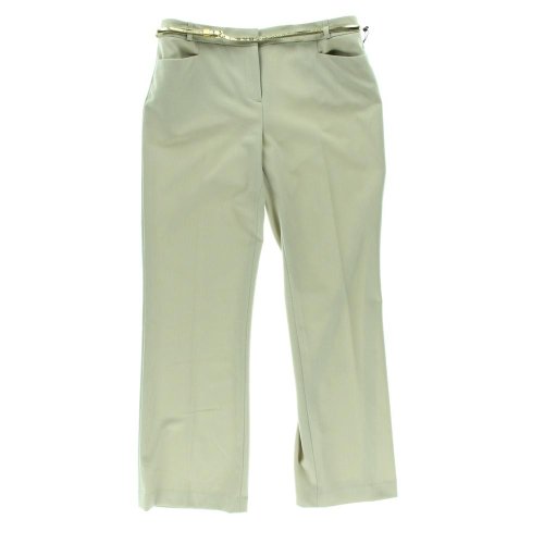 Calvin Klein Womens Petites Solid Modern Fit Dress Pants Beige 4P