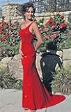 E*gowns Prom Dress 1565 Red Sweep Train, Hand Beaded