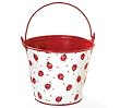 Decorative Ladybug Tin Pail For Plants, Flower, Home Decor