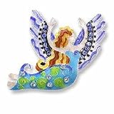 Clearly Charming Crystal Angel Sterling Silver and Enamel Pin