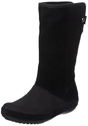 crocs Berryessa Tall Suede Boot 12930-060-440, Damen Fashion Halbstiefel & Stiefeletten, Schwarz (Black/Black 60), EU 37/38