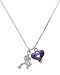 Softball Catcher and Translucent Purple Heart Charm Necklace