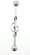 STRAIGHT INDUSTRIAL BARBELL WITH TREBEL CLEF BRIND38- 1 1/4